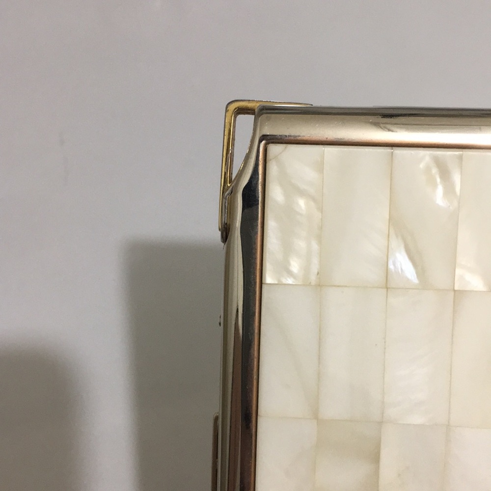 Colibri Lighter and Cigarette Case, Gold Tone w Mother of Pearl Setting, VTG - Picture 14 of 16